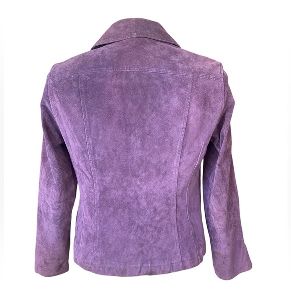 Live a Little plum leather jacket SZ M - Picture 3 of 8